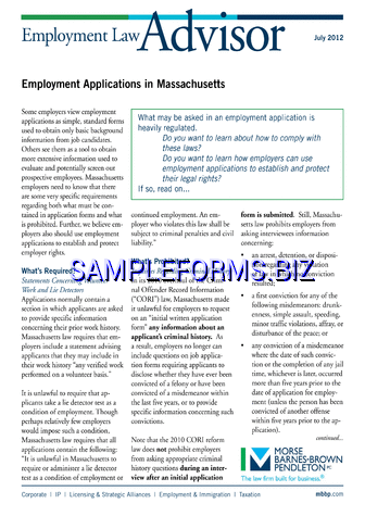 Massachusetts job Application Form 2